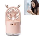 Indoor Cute Creative Desktop Humidifier Water Meter Cooling Mini Deer Spray Fan(Pink) - 1