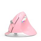 DELUX M618Mini Colorful Wireless Luminous Vertical Mouse Bluetooth Rechargeable Vertical Mouse(Cherry pink) - 1