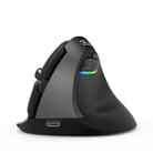 DELUX M618Mini Colorful Wireless Luminous Vertical Mouse Bluetooth Rechargeable Vertical Mouse(Classic black) - 1