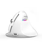 DELUX M618Mini Colorful Wireless Luminous Vertical Mouse Bluetooth Rechargeable Vertical Mouse(Color white) - 1