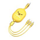 8 Pin + Micro USB + Type-C / USB-C Interface 3 in 1 Telescopic Storage Data Cable(Coconut Yellow) - 1