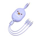 8 Pin + Micro USB + Type-C / USB-C Interface 3 in 1 Telescopic Storage Data Cable(Lavender) - 1