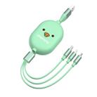 8 Pin + Micro USB + Type-C / USB-C Interface 3 in 1 Telescopic Storage Data Cable(Matcha Green) - 1