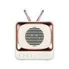 DW02 TV Shape Retro Bluetooth Wireless Speaker Mini Portable Card Audio(White) - 1