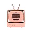 DW02 TV Shape Retro Bluetooth Wireless Speaker Mini Portable Card Audio(Pink) - 1