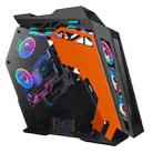 Computer Main Case Gaming Internet Cafe Computer Case, Colour: Big Coffee Plus Black Orange - 1