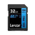 Lexar SD-800X Pro High Speed SD Card SLR Camera Memory Card, Capacity: 32GB - 1