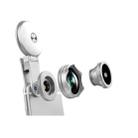 4 in 1 Wide Angle + Macro + Fisheye + Fill Light Mobile Phone SLR Camera Lens(Silver) - 1