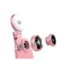 4 in 1 Wide Angle + Macro + Fisheye + Fill Light Mobile Phone SLR Camera Lens(Rose Gold) - 1