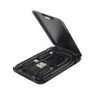 Data Cable Card Storage Box with Mobile Phone Holder & Card Picking Pin(Black) - 1