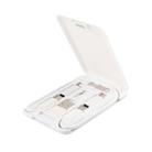 Data Cable Card Storage Box with Mobile Phone Holder & Card Picking Pin(White) - 1