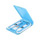 Data Cable Card Storage Box with Mobile Phone Holder & Card Picking Pin(Blue) - 1