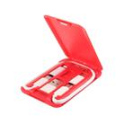 Data Cable Card Storage Box with Mobile Phone Holder & Card Picking Pin(Red) - 1