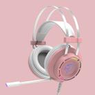 Ajazz DHG160 Computer Gaming Headset Head-mounted Game 7.1-channel Listening to the Sound Super Bass with Wheat(Pink) - 1