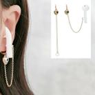 4 Pairs For AirPods Bluetooth Headset Anti-lost Ear Chain Peach Heart Ear Buckle Earrings - 1