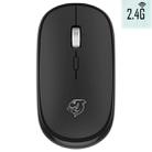 Ajazz DMT045 1600DPI 4-buttons Wireless Silent Ultra-thin Notebook Home Business Office Portable Rechargeable Mouse, Style:2.4G(Black) - 1