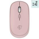 Ajazz DMT045 1600DPI 4-buttons Wireless Silent Ultra-thin Notebook Home Business Office Portable Rechargeable Mouse, Style:2.4G(Pink) - 1