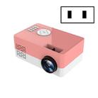 S261/J16 Home Mini HD 1080P Portable LED Projector, Support TF Card / AV / U Disk, Plug Specification:US Plug(Pink White) - 1