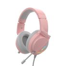 Ajazz AX365 Stereo Surround 7.1 Channel Listening Positioning USB Wire Control Switch Internet Cafe Gaming Headset, Cable Length: 2.1m(Pink) - 1