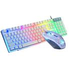 KUIYN T6 Desktop Computer Game Manipulator Sense Luminous Keyboard and Mouse Set, Cable Length: 1.5m(White) - 1