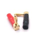 2pcs 4mm Banana Plug L-shaped 90 Degree Soft Rubber Speaker Wiring Speaker Banana Head(Red+Black) - 1