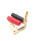10 PCS / 5 Pairs 4mm Banana Plug L-shaped 90 Degree Soft Rubber Speaker Wiring Speaker Banana Head(Red+Black) - 4
