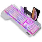 618 Internet Cafe Game Manipulator Keyboard and Mouse Set, Cable Length: 1.6m(Silver White) - 2