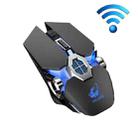 FREEDOM-WOLF X13 2400 DPI 6 Keys Wireless Charging Silent Water-cooled Luminous Mechanical Gaming Mouse(Black) - 1