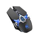 FREEDOM-WOLF X13 2400 DPI 6 Keys Wireless Charging Silent Water-cooled Luminous Mechanical Gaming Mouse(Black) - 1