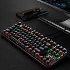 LEAVEN K550 87 Keys Green Shaft Gaming Athletic Office Notebook Punk Mechanical Keyboard, Cable Length: 1.8m(Black) - 2