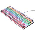 LEAVEN K550 87 Keys Green Shaft Gaming Athletic Office Notebook Punk Mechanical Keyboard, Cable Length: 1.8m(White) - 1