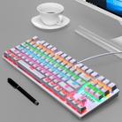 LEAVEN K550 87 Keys Green Shaft Gaming Athletic Office Notebook Punk Mechanical Keyboard, Cable Length: 1.8m(White) - 2