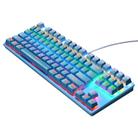 LEAVEN K550 87 Keys Green Shaft Gaming Athletic Office Notebook Punk Mechanical Keyboard, Cable Length: 1.8m(Blue) - 1