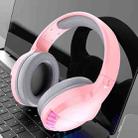 SH33 Bluetooth Wired Dual-mode RGB Headset Mobile Phone Heavy Bass Noise Reduction Gaming Headset( Pink) - 1