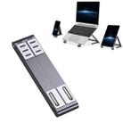 Metal Laptop Stand Computer Cooling Folding Mini Flat Raised Bracket(Gray) - 1