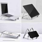 Metal Laptop Stand Computer Cooling Folding Mini Flat Raised Bracket(Silver) - 4