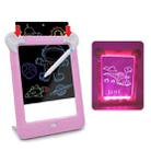 LED Luminous Drawing Board Electronic Fluorescent Writing Board Children Light Painting Message Board(Pink) - 1