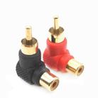 20 PCS / 10 Pairs L-shaped Lotus RCA Right Angle Elbow RCA Male to Female Audio Adapter(Color Random Delivery) - 1