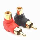 20 PCS / 10 Pairs L-shaped Lotus RCA Right Angle Elbow RCA Male to Female Audio Adapter(Color Random Delivery) - 2