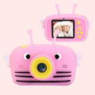 HoneyBee Children Toy Camera HD Front and Rear Dual-lens Camera Cartoon Digital Camera(Pink) - 1