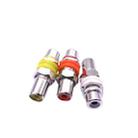 9 PCS / 3 Pairs RCA Female to Female Straight-through Head AV Lotus Butt Joint Extension Head Audio and Video Adapter - 1