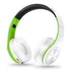 LPT660 Foldable Stereo Bluetooth Headset MP3 Player, Support 32GB TF Card & 3.5mm AUX(White Green) - 1