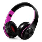 LPT660 Foldable Stereo Bluetooth Headset MP3 Player, Support 32GB TF Card & 3.5mm AUX(Black Rose) - 1