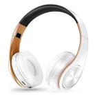 LPT660 Foldable Stereo Bluetooth Headset MP3 Player, Support 32GB TF Card & 3.5mm AUX(White Gold) - 1