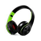 HIFI Stereo Wireless Bluetooth Headphone for Xiaomi iPhone Sumsamg Tablet, with Mic, Support SD Card & FM(Green black) - 1