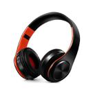 HIFI Stereo Wireless Bluetooth Headphone for Xiaomi iPhone Sumsamg Tablet, with Mic, Support SD Card & FM(Orange black) - 1