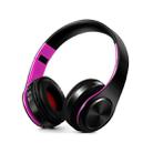 HIFI Stereo Wireless Bluetooth Headphone for Xiaomi iPhone Sumsamg Tablet, with Mic, Support SD Card & FM(Pink blacK) - 1