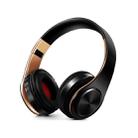 HIFI Stereo Wireless Bluetooth Headphone for Xiaomi iPhone Sumsamg Tablet, with Mic, Support SD Card & FM(Golden black) - 1