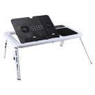 Portable Fold-able Adjustable High Laptop Desk  with Cooling Fan(White) - 1