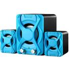 Wired Computer Speaker Subwoofer Stereo Bass USB 2.1 Speaker 3D Atmosphere PC Portable Speakers for Laptop Notebook Computer(blue) - 1